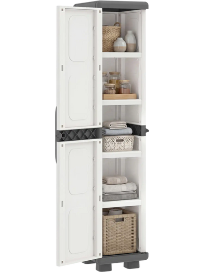 Costway Kitchen Pantry Cabinet Single Door 4 Adjustable Shelves 97390957 New