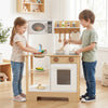 Play Kitchen Wooden Toy Kitchen Playset with Chalkboard Birthday Gift for Kids Aged 3 +-White - Gallery View 1 of 11