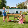 Play Kitchen for Kids Wooden Toy Kitchen Playset Pretend Mud Kitchen-Brown - Gallery View 1 of 11