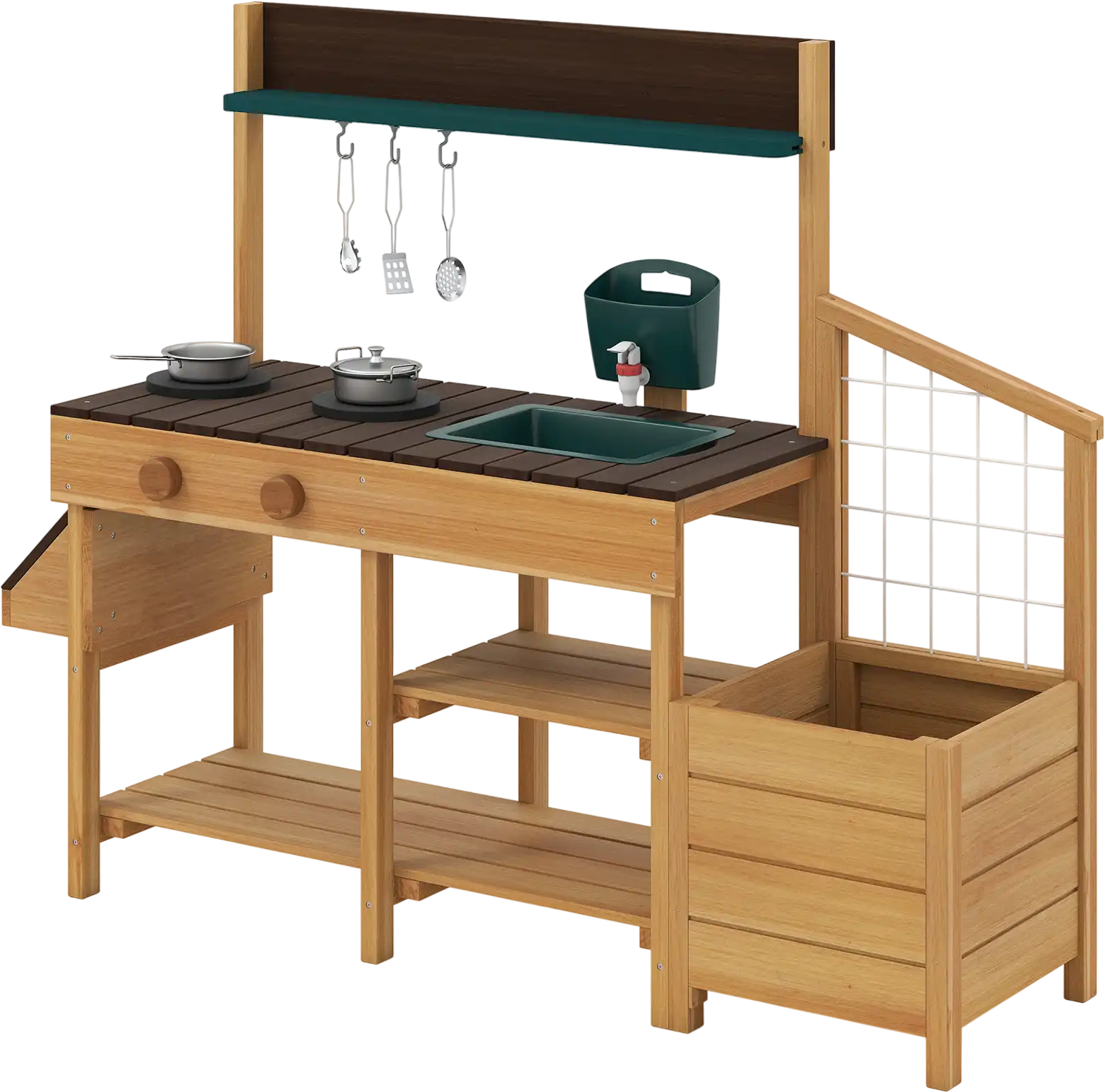 Costway Kids Wooden Mud Play Kitchen Toy Pretend Playset 56768196 New