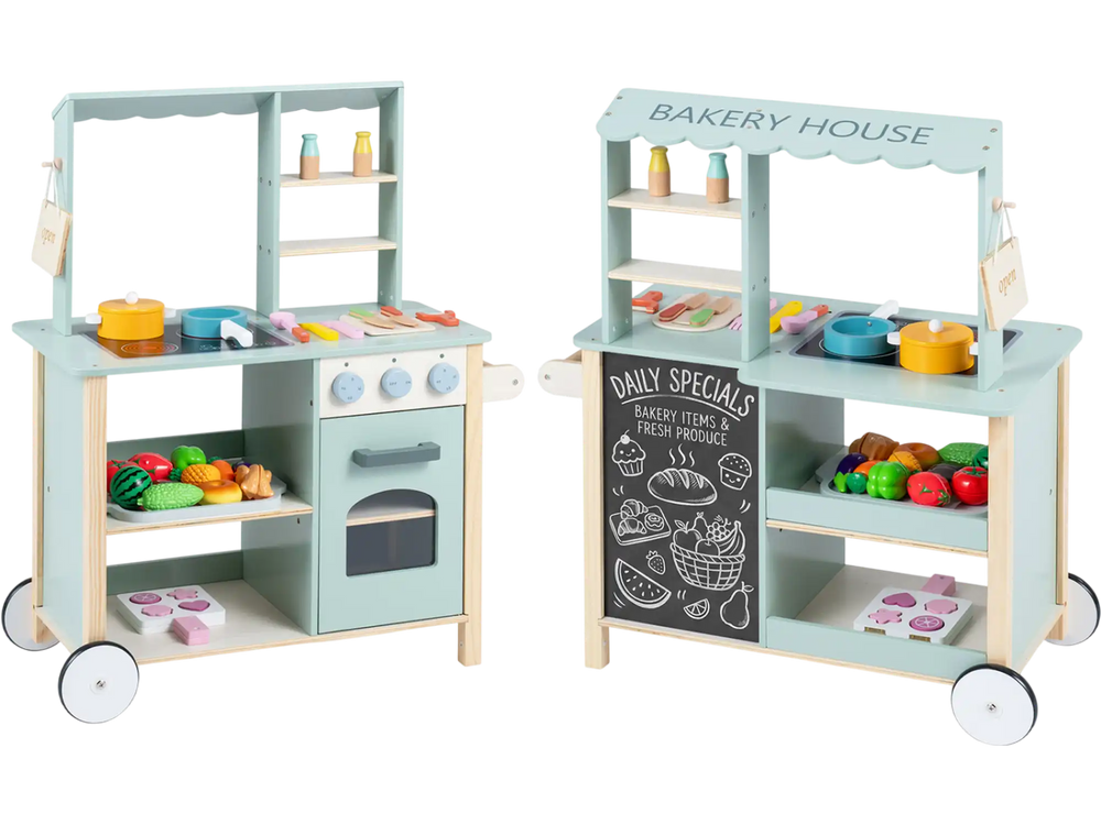 Wooden Kitchen Playset with Cookware Accessories for Kids