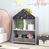 Playhouse Kids Bookshelf with Chalkboard and Whiteboard for 3-6 Years-Gray - Gallery View 1 of 10