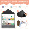 Playhouse kids bookshelf with gray chalkboard and whiteboard, ideal for storage and creativity in children's rooms.
