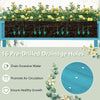 Poly wood elevated planter box in blue with 16 pre-drilled drainage holes for healthy plant growth and air circulation.