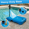 Heavy-duty triangular base of the pool basketball hoop, designed for stability with water or sand filling options.