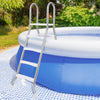 A-Frame 4-step pool ladder made of stainless steel, designed for above ground pools with 55" wall height, featuring.