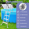 A-frame pool ladder featuring smooth polished stainless steel and stable design, perfect for easy access to above.