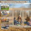 Pop-up bubble tent for 8-10 people, 10x10 ft, with 540° panoramic clear PVC, ideal for camping and backyard gatherings.