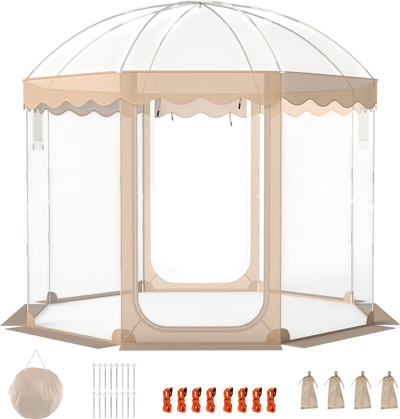 Costway 10x10' Pop Up Bubble Tent 8-10 Person Weatherproof Panoramic Clear PVC Pod 67912189 New