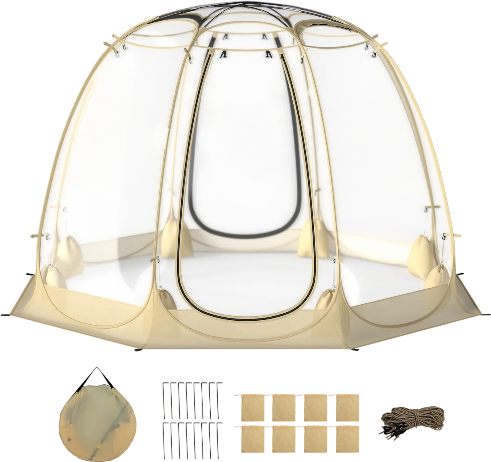 Costway Pop Up Bubble Tent 9.5' x 9.5' Transparent PVC Igloo Screen House 24077334 New
