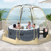 Pop Up Bubble Tent 8.5 x 8.5 FT with transparent PVC, spacious for 5-6 people, ideal for outdoor gatherings.