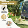 Pop Up Bubble Tent with transparent PVC walls, featuring 16 ground stakes and 8 sandbags for secure outdoor use.