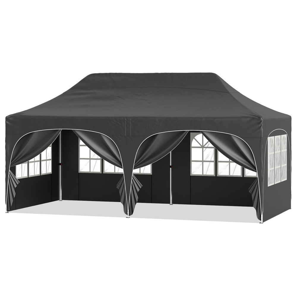 Pop Up Canopy Tent with 6 Removable Sidewalls for Patio-Black - Gallery View 1 of 1