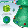 Pop-up Christmas tree featuring premium nylon fabric with snowflake patterns and colorful nylon ball decorations.