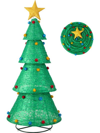 Costway Pop-Up Christmas Tree 200 Warm White LED Indoor Outdoor 24135867 New