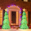 Two pop-up Christmas trees with 200 warm white LED lights, featuring colorful decorations, for festive indoor and.