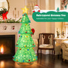 Multi-layered Christmas tree with 200 warm white LED lights and colorful decorations, perfect for indoor and outdoor.