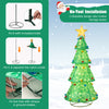 Pop-up Christmas tree with 200 warm white LED lights, featuring a collapsible design for easy storage and no-tool.