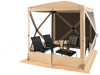 Pop-up gazebo with netting, 6.7 x 6.7 ft, sun-proof polyester, ideal for outdoor picnics and gatherings.