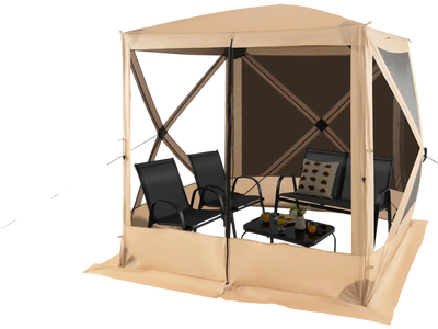 Costway 6.7' x 6.7' Pop Up Gazebo w/ Netting & Carry Bag Coffee 52487139 New