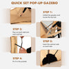 Step-by-step guide for setting up the 6.7 x 6.7 feet pop-up gazebo with netting and carry bag.