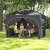 10 X 10 FT Pop up Canopy Tent with 4 Removable Sidewall-Gray - Gallery View 1 of 10