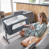 Portable Baby Bedside Bassinet with 5-level Adjustable Heights and Travel Bag-Gray - Gallery View 1 of 10