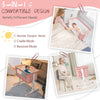 Portable baby bedside bassinet in pink, featuring adjustable height and convertible modes for versatile use and safety.
