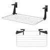 Portable aluminum clothes and towel drying rack with adjustable brackets, featuring 7 bars for hanging multiple items.