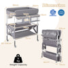 Portable baby changing table in gray with wheels, large storage rack, and adjustable height for versatile use.