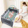 3-in-1 Portable Baby Playard with Zippered Door and Toy Bar-Blue - Gallery View 1 of 11