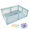 Portable Baby Playpen with 50 Ocean Balls Breathable Mesh and Safe Zippered Doors-Blue - Gallery View 1 of 1