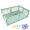 Portable Baby Playpen with 50 Ocean Balls Breathable Mesh and Safe Zippered Doors-Green - Gallery View 1 of 1