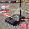 Fillable HDPE base for the portable basketball hoop, providing stability with ball storage and adjustable height features.