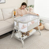 Baby Portable Bedside Sleeper with 7 Adjustable Heights-Gray - Gallery View 1 of 11