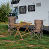 Portable camping chair with a 400 lbs metal frame, featuring a cup holder and breathable fabric, perfect for outdoor.