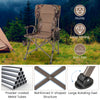 Portable camping chair with a 400 lbs metal frame, featuring a wide backrest and rotating anti-slip feet for outdoor.