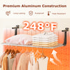 Portable aluminum clothes drying rack with adjustable brackets, featuring 7 bars for efficient drying and easy storage.