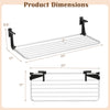 Portable clothes drying rack dimensions showing extendable design with robust aluminum frame for indoor and outdoor use.