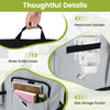 Portable collapsible dog crate features reinforced handles, a water bottle holder, and a side storage pocket for convenience.