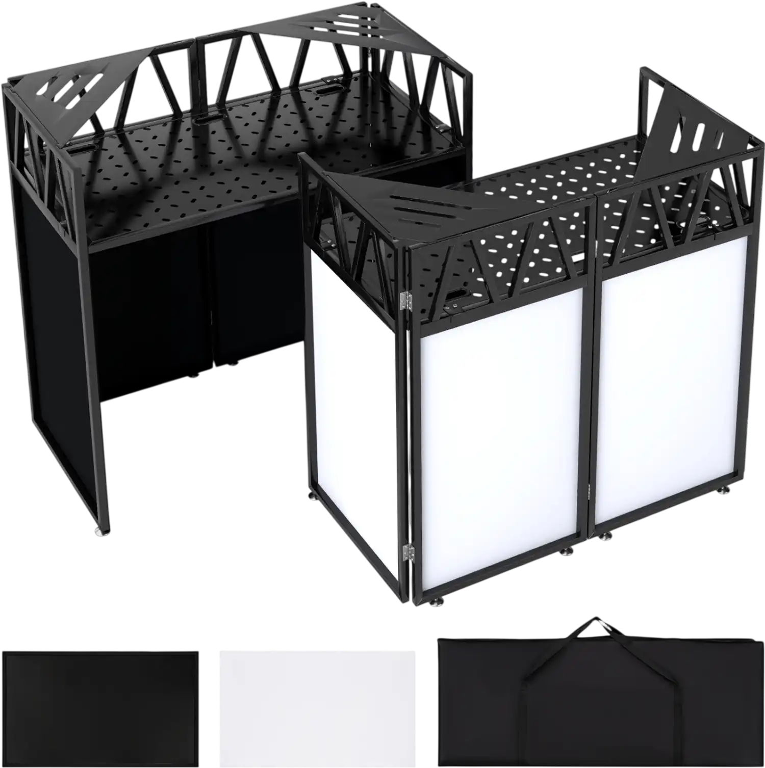 Costway Portable DJ Booth Black Scrims Carrying Bag 98525759 New