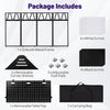 Portable DJ booth frame with black scrims, removable shelves, and carrying bag for versatile stage setups.