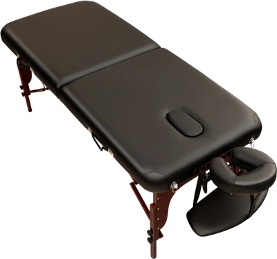 Costway Folding Massage Table Height-Adjustable Beech Wood Frame Black 98127563 New