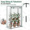 Portable mini greenhouse showcasing tool-free assembly with smart connectors and overlong covers for added stability.