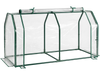 Portable mini greenhouse with a waterproof PE cover and zippered roll-up door, ideal for backyard vegetable gardening.