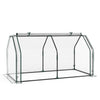 Portable Mini Greenhouse, Small Garden Greenhouse with PE Cover and Zippered Roll-up Door for Vegetables-White - Gallery View 1 of 2