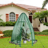 Portable mini greenhouse with all-weather PE cover, 5.5 x 5.5 x 6 feet, featuring a roll-up mesh window for ventilation.