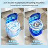 Portable mini semi-automatic washing machine in blue, featuring a 5.5 lbs capacity and removable spin tub for easy.