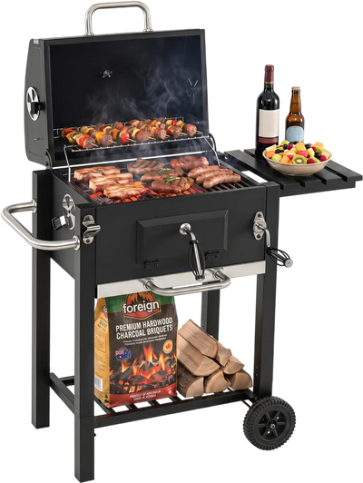Costway Portable Outdoor Charcoal Grill Adjustable Tray Wheels 39679295 New