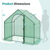 Portable outdoor warm house with PE cover, featuring a roll-up zippered door and dimensions of 71" x 40" x 66".